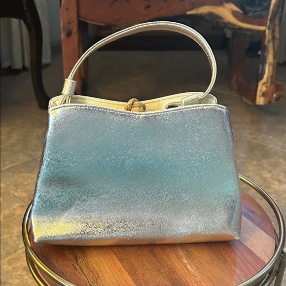 Lewisette Handbags - Lewisette Evening Vintage Gold Clutch with gold clasp, 8” x 5 1/2”, EUC